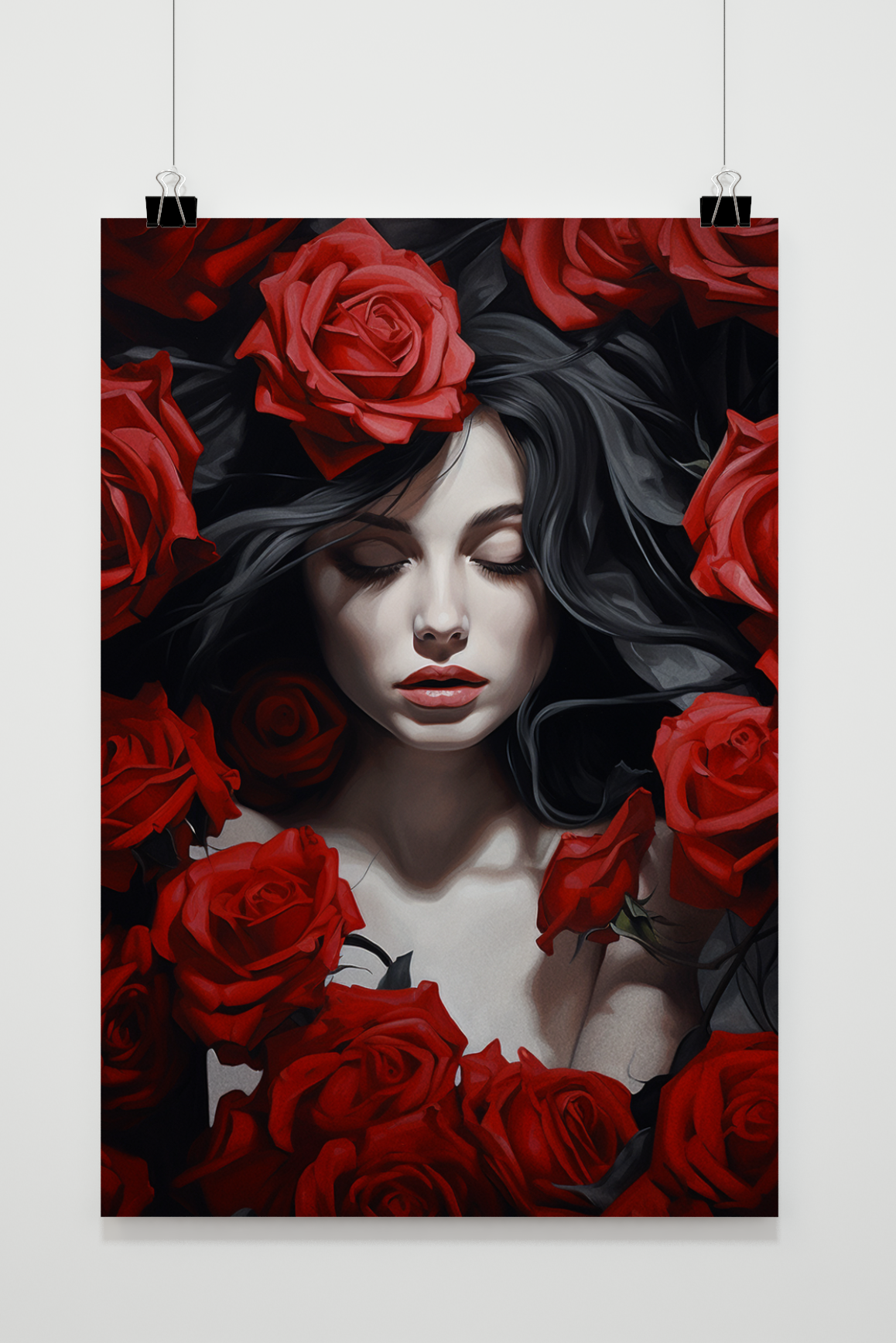Frau mit Rosen
