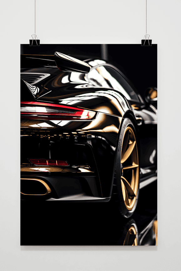 Sports Car Black Gold