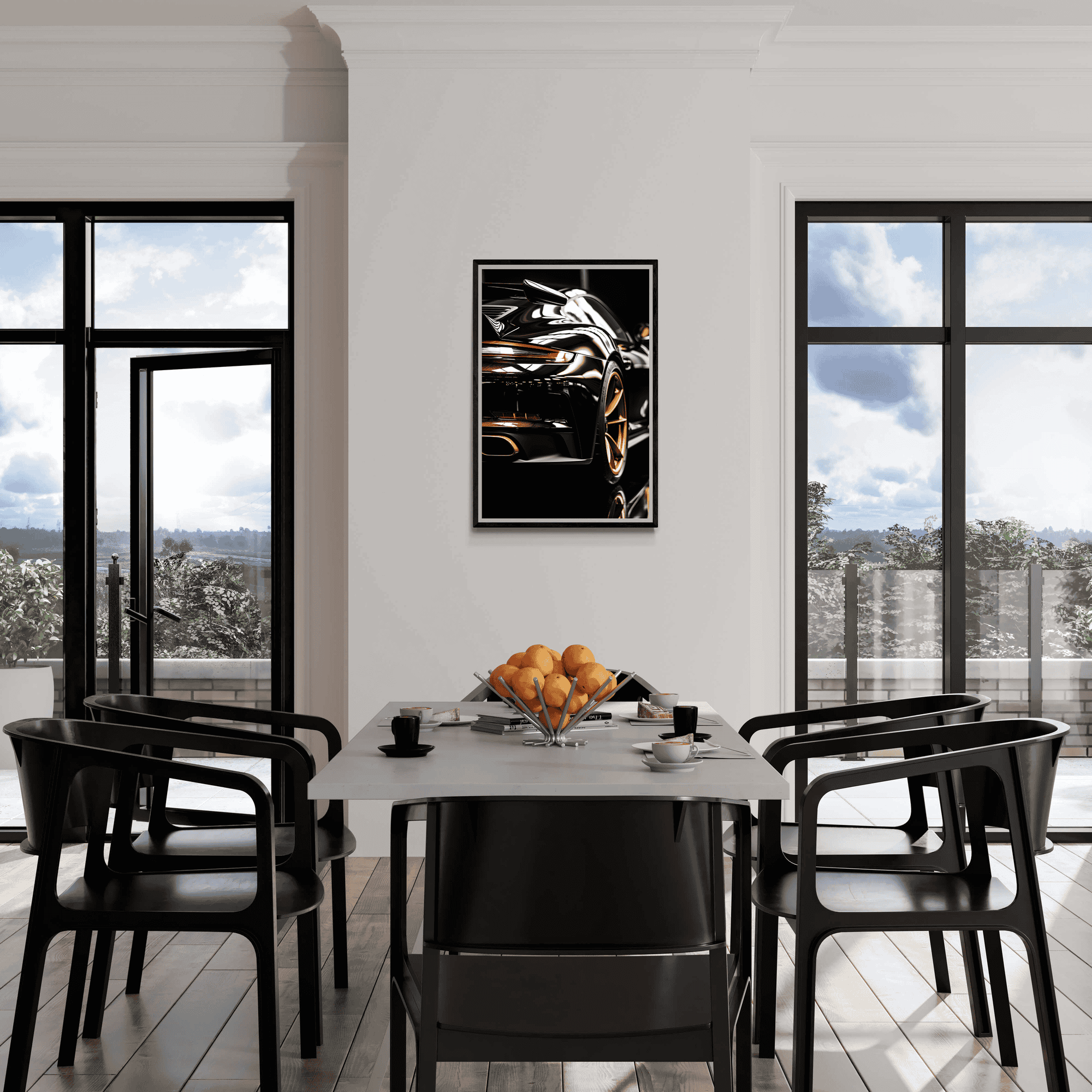 Sports Car Black Gold