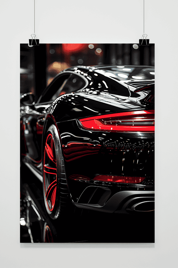 Sports Car Black Red