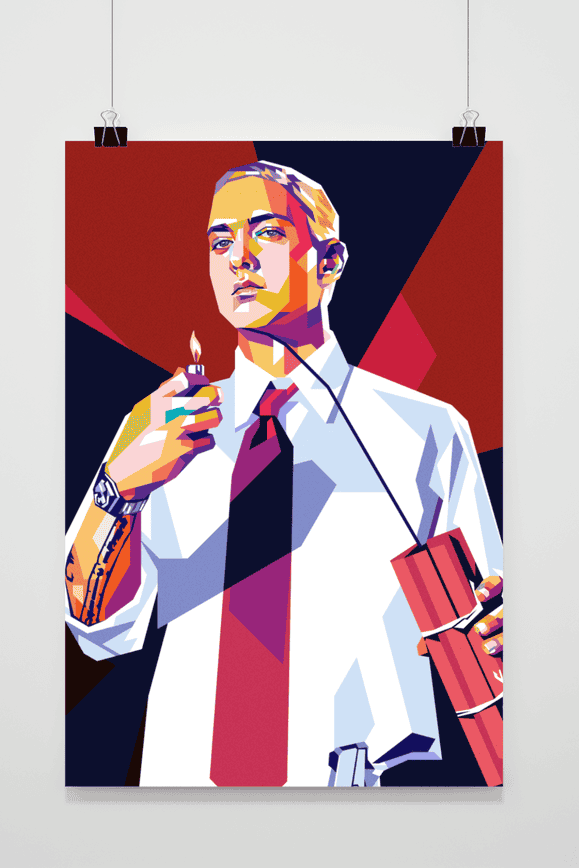 Eminem Slim outlets Shady Canvas Poster Wall Print Semi Gloss 24x36 New Various Sizes