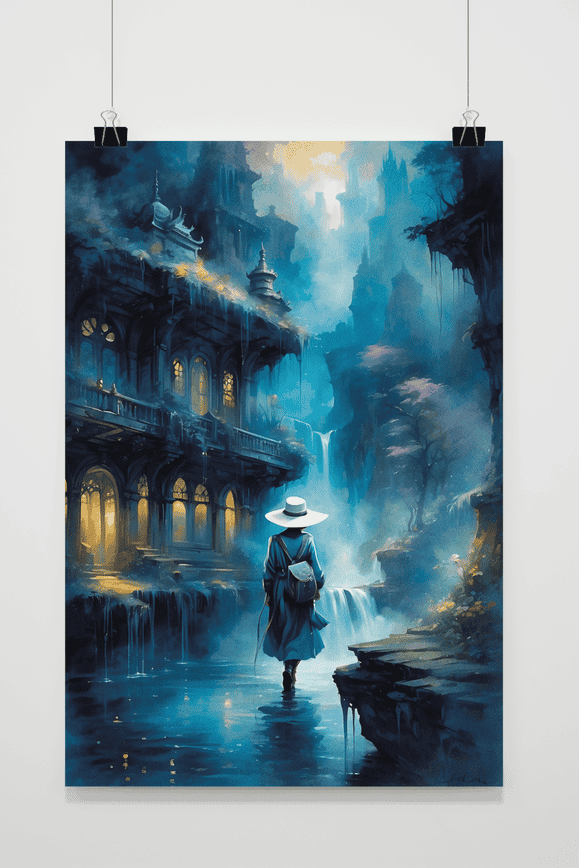 Watercolor Village in Nature