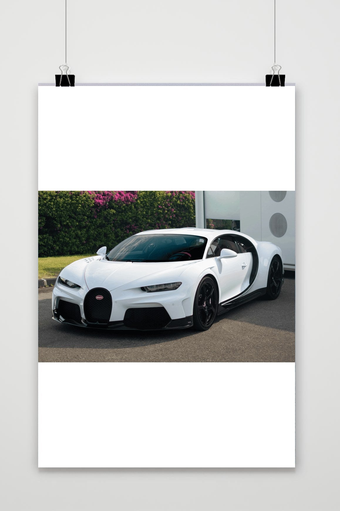 Witte Bugatti poster