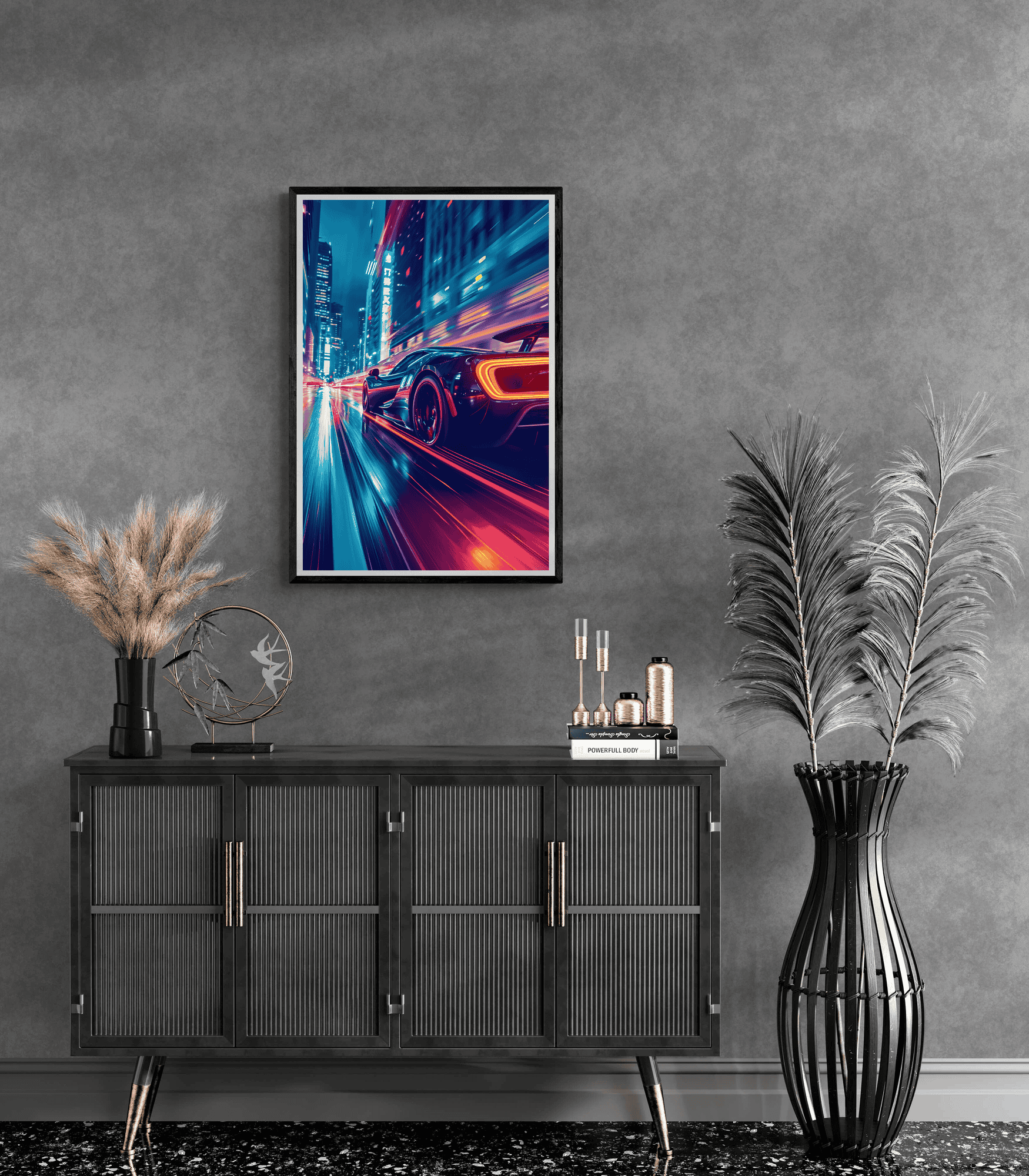 Sports Car Neon City