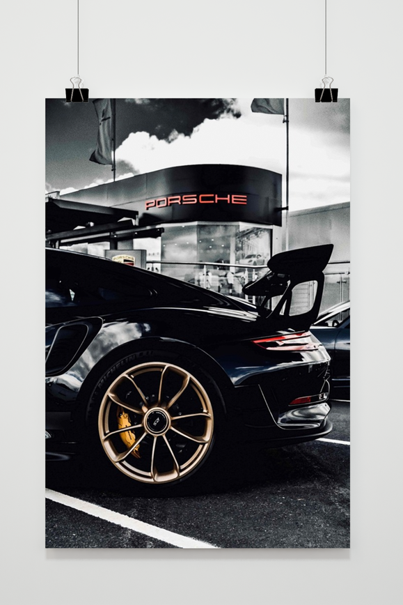Auto-Poster, Porsche Poster, Sportwagen, Fotokunst, Porsche-Händler, Innenarchitektur, Wohndekoration