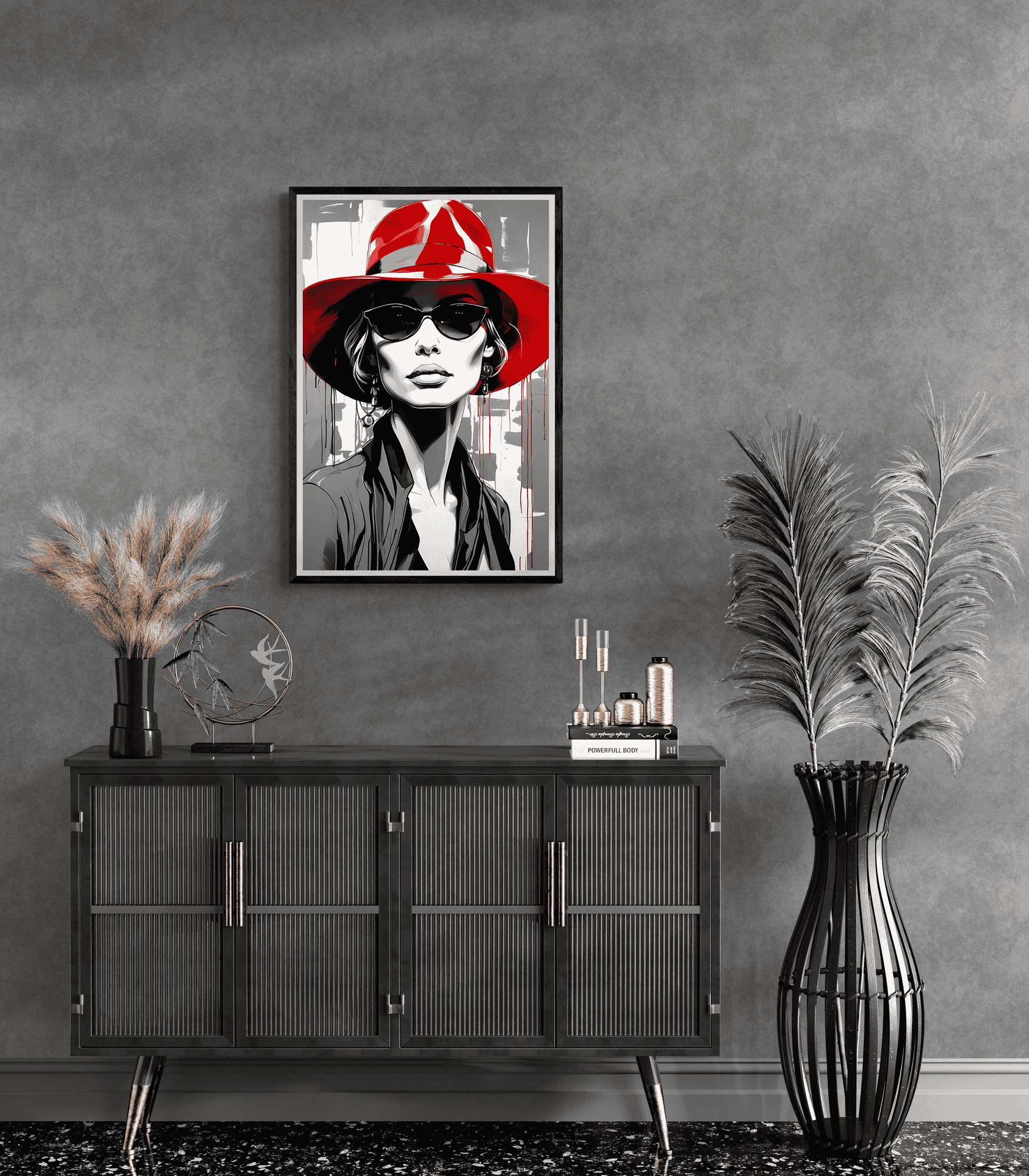 Black White Red Hat
