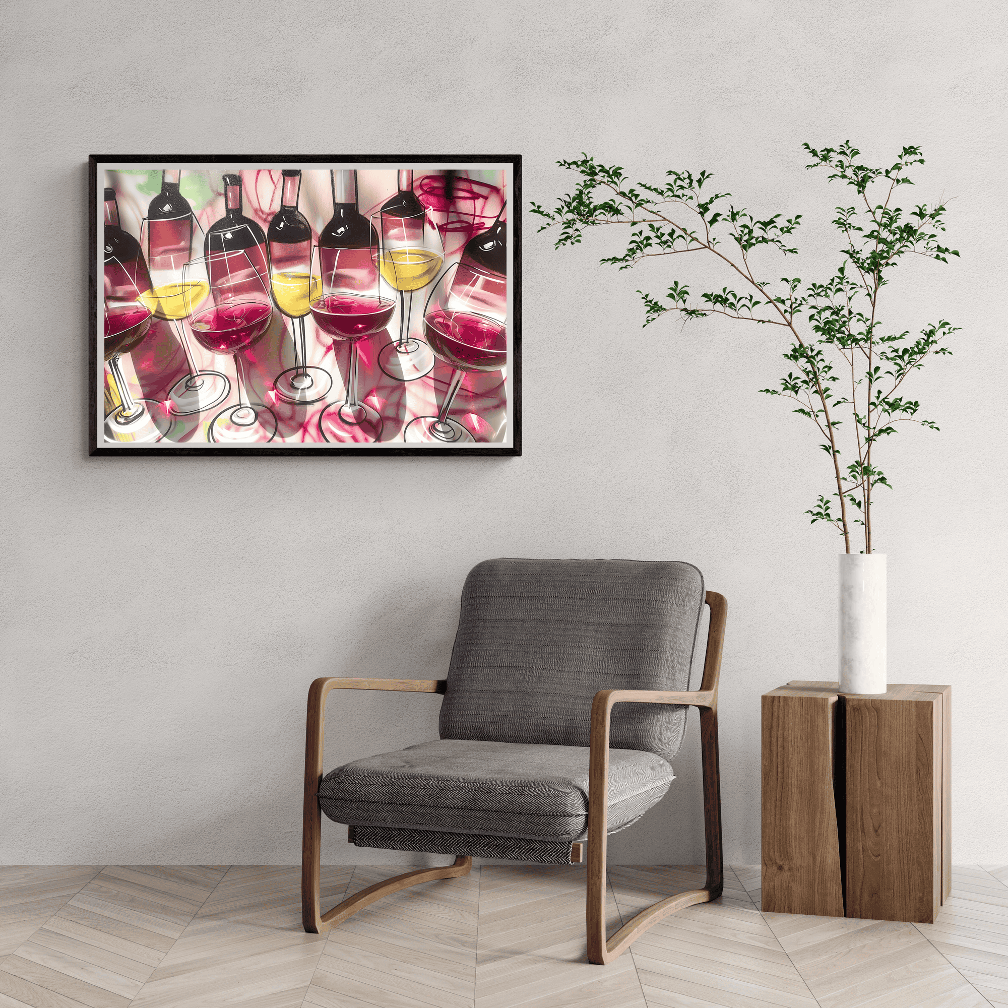 Rotwein mit Flasche