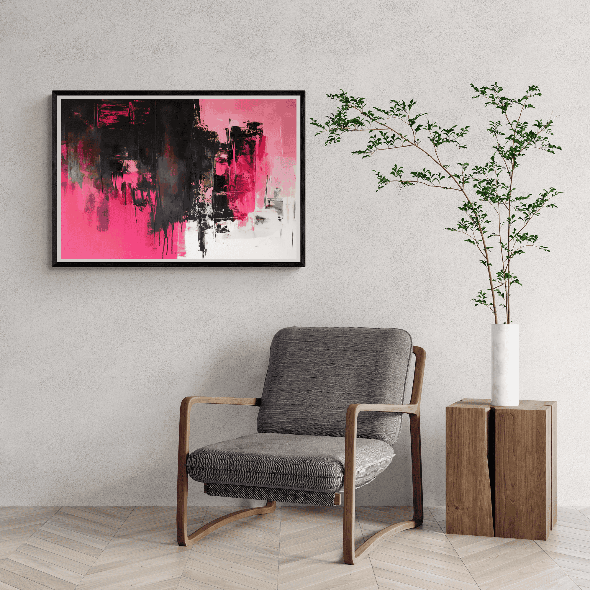 Roze Zwart Abstract
