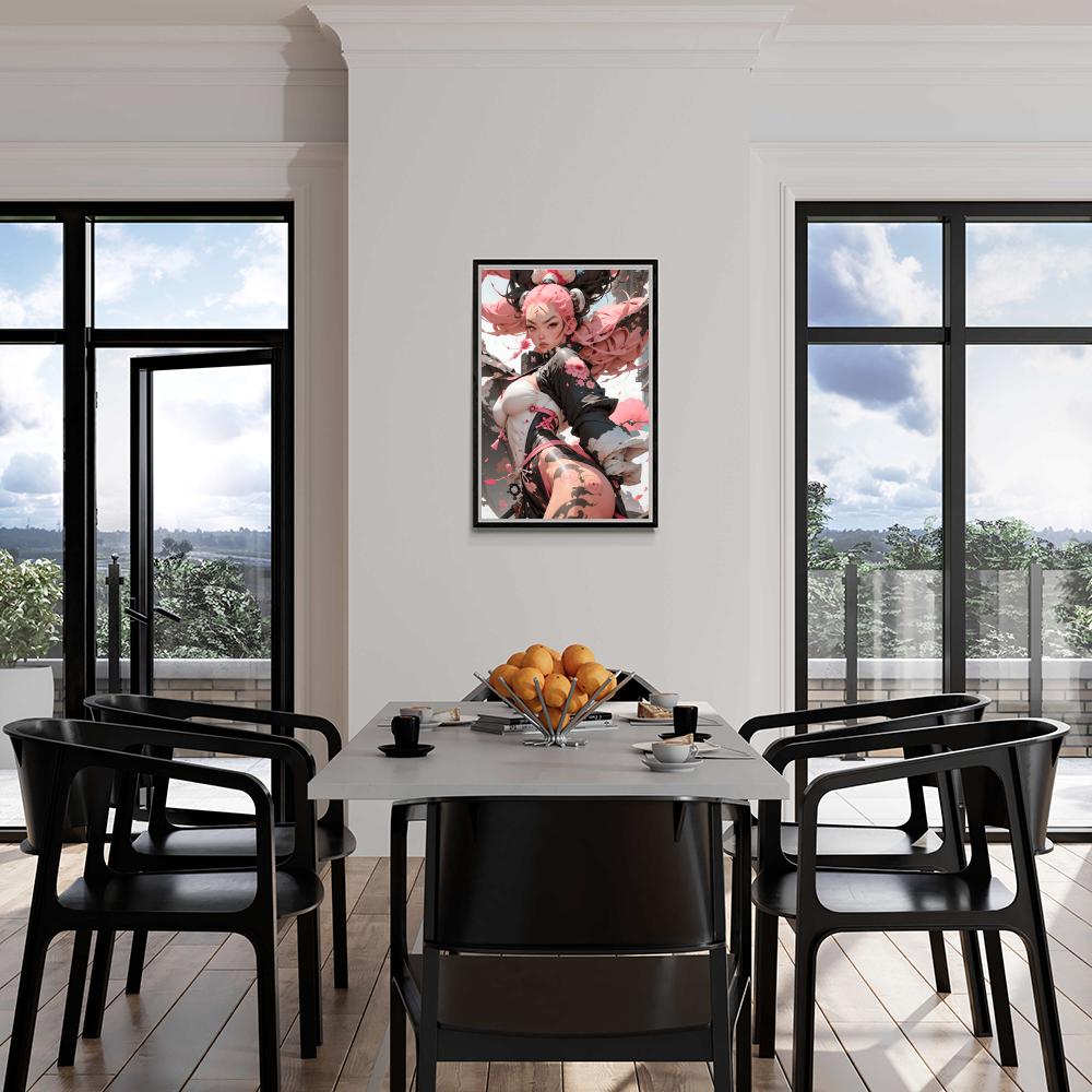 Rosa kämpfendes Mädchen