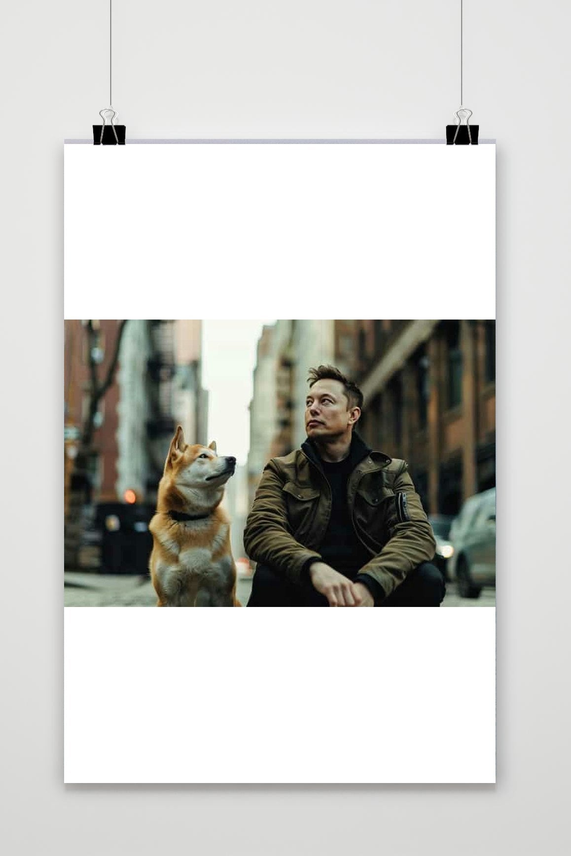 Elon Musk Hond Stad poster