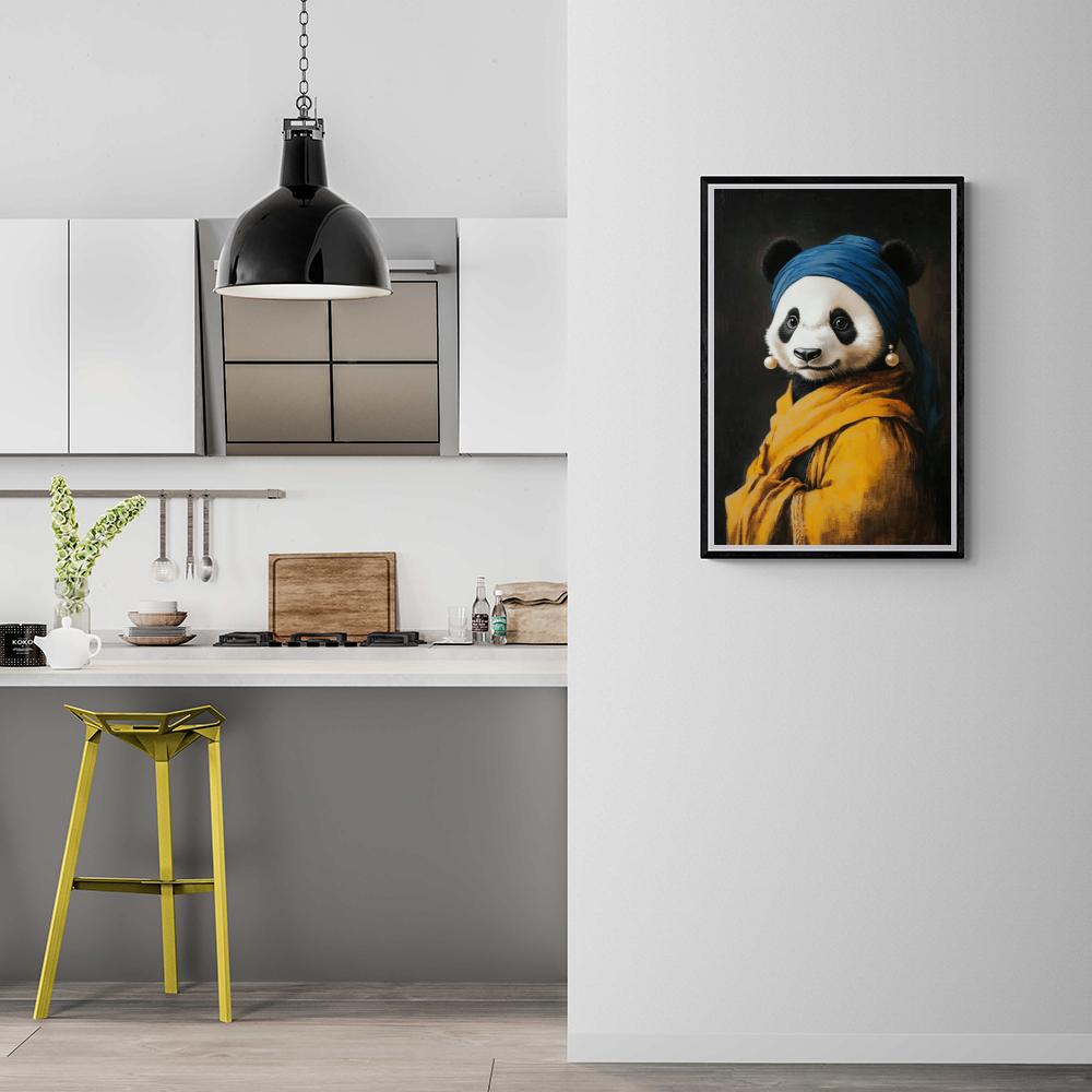 Panda-Mädchen mit dem Perlenohrring
