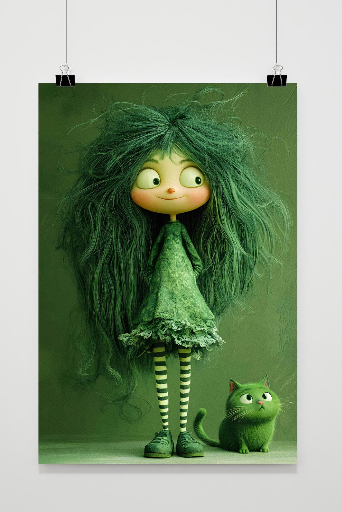 Mädchen mit Katze