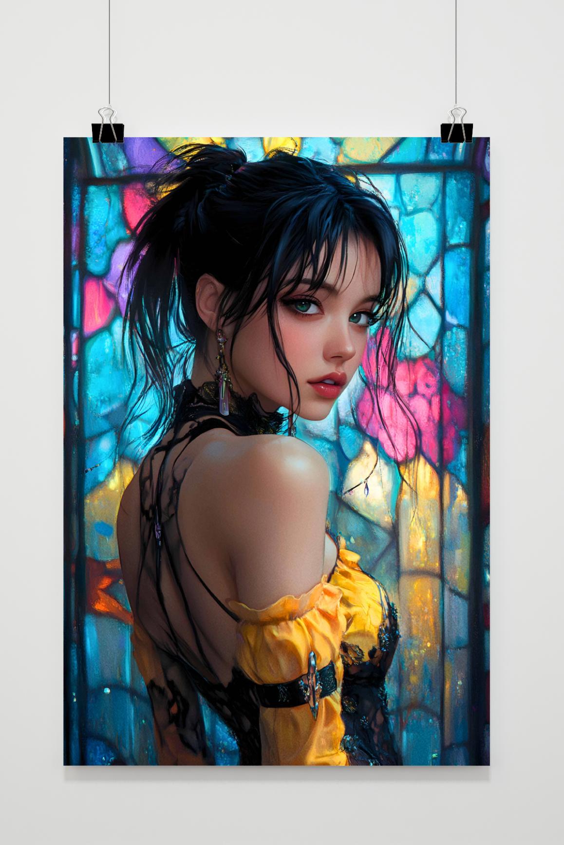 Girl Stained Glass Window