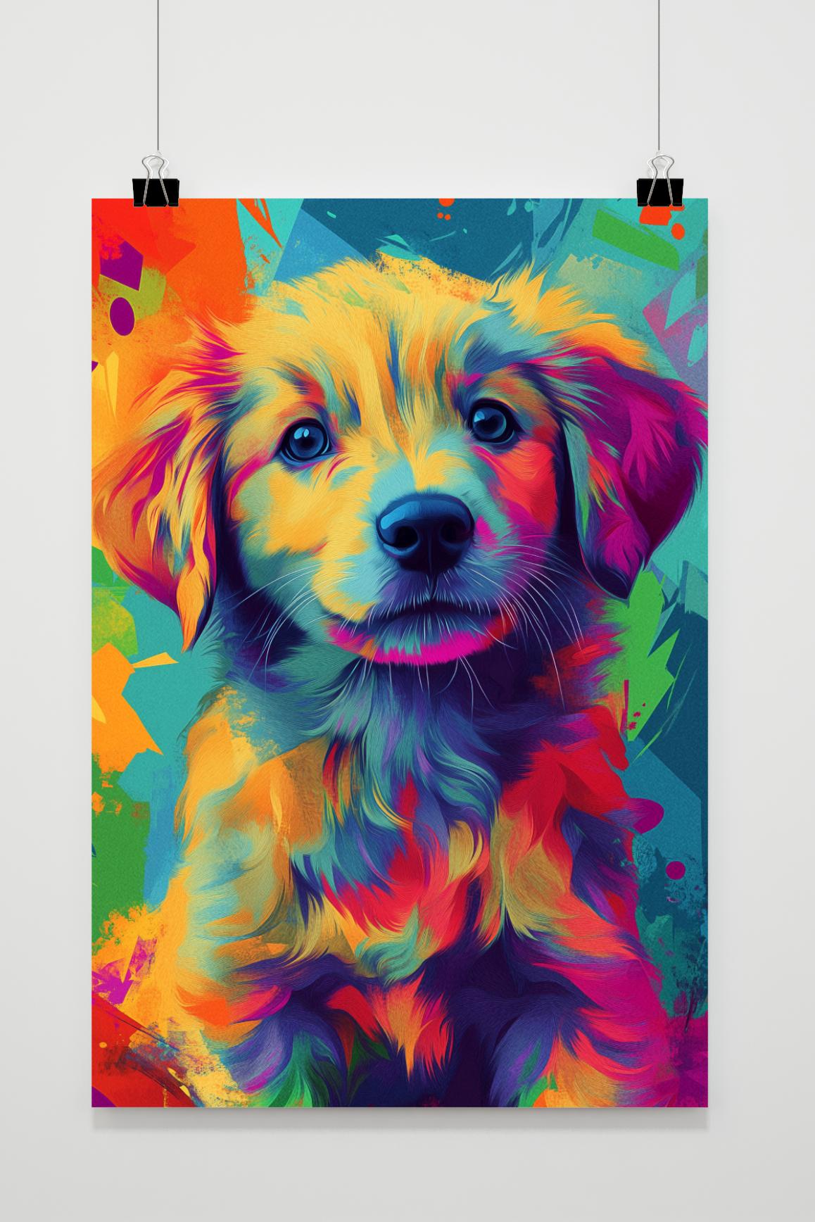 Welpen-Pop-Art