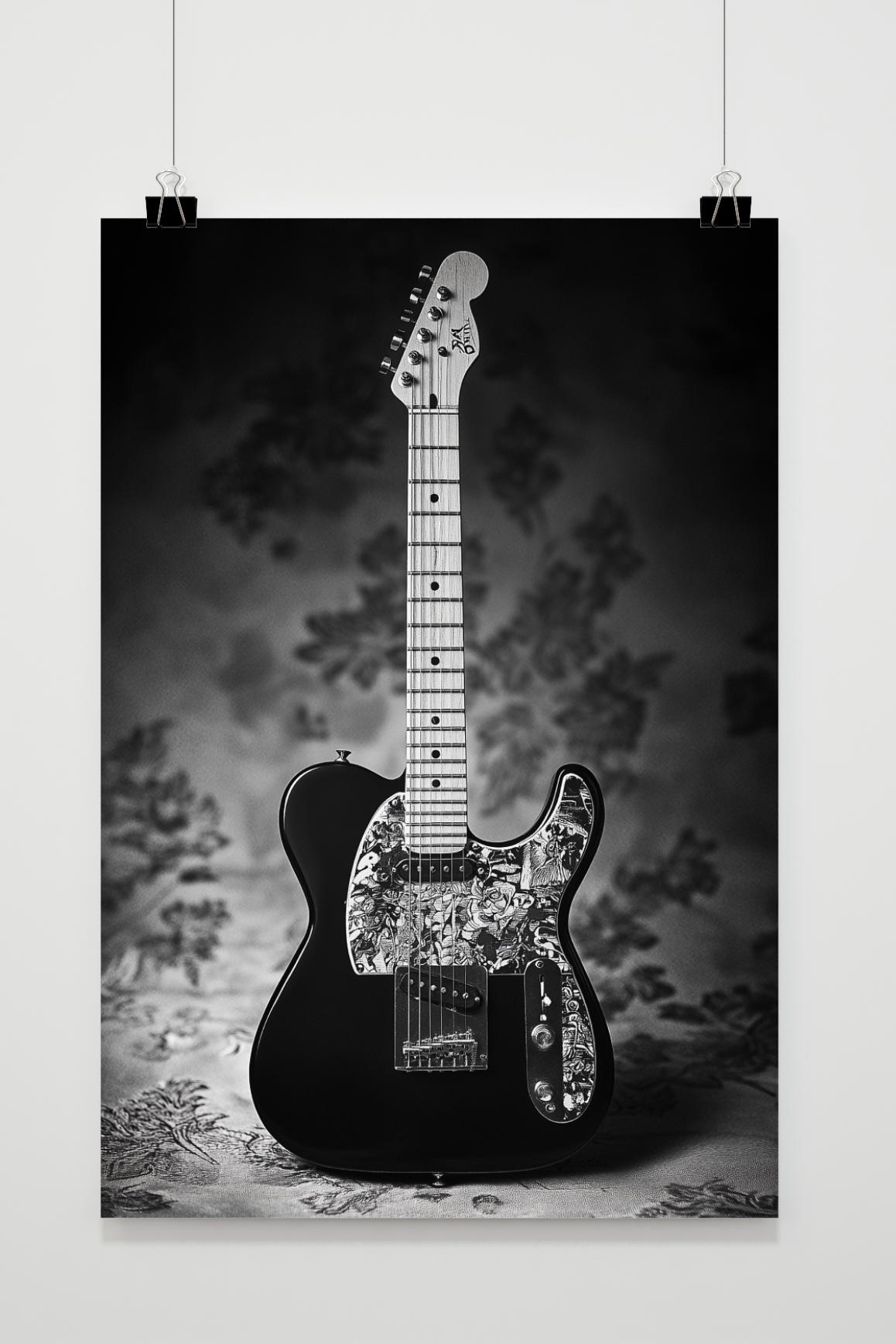 Gitarre Schwarz und Weiß