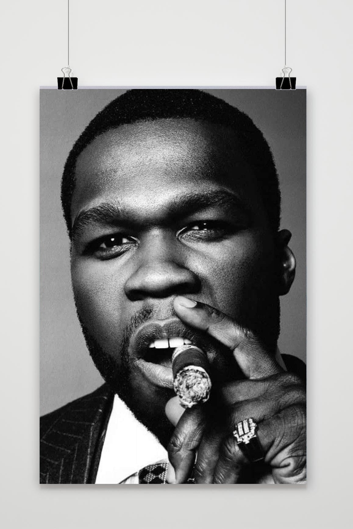 50 Cent Cigar B&W poster van 25 Artstreet