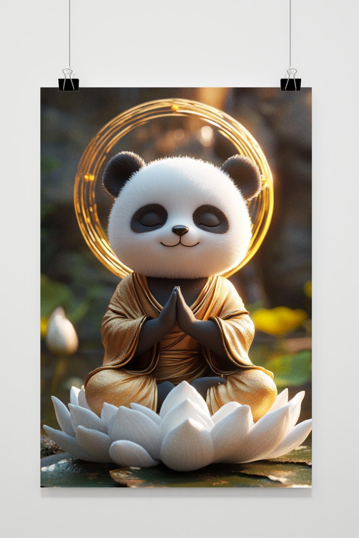 Panda meditiert