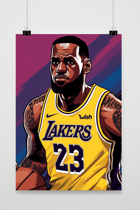 Lebron James Poster, Los Angeles Lakers-Poster, Basketball-Poster, Wohndekoration
