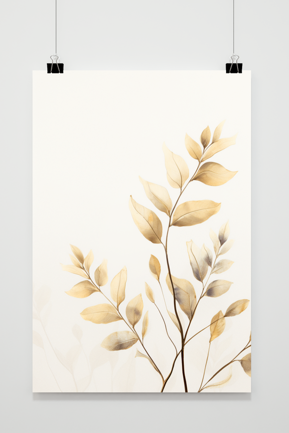 Gouden Blaadjes Abstract