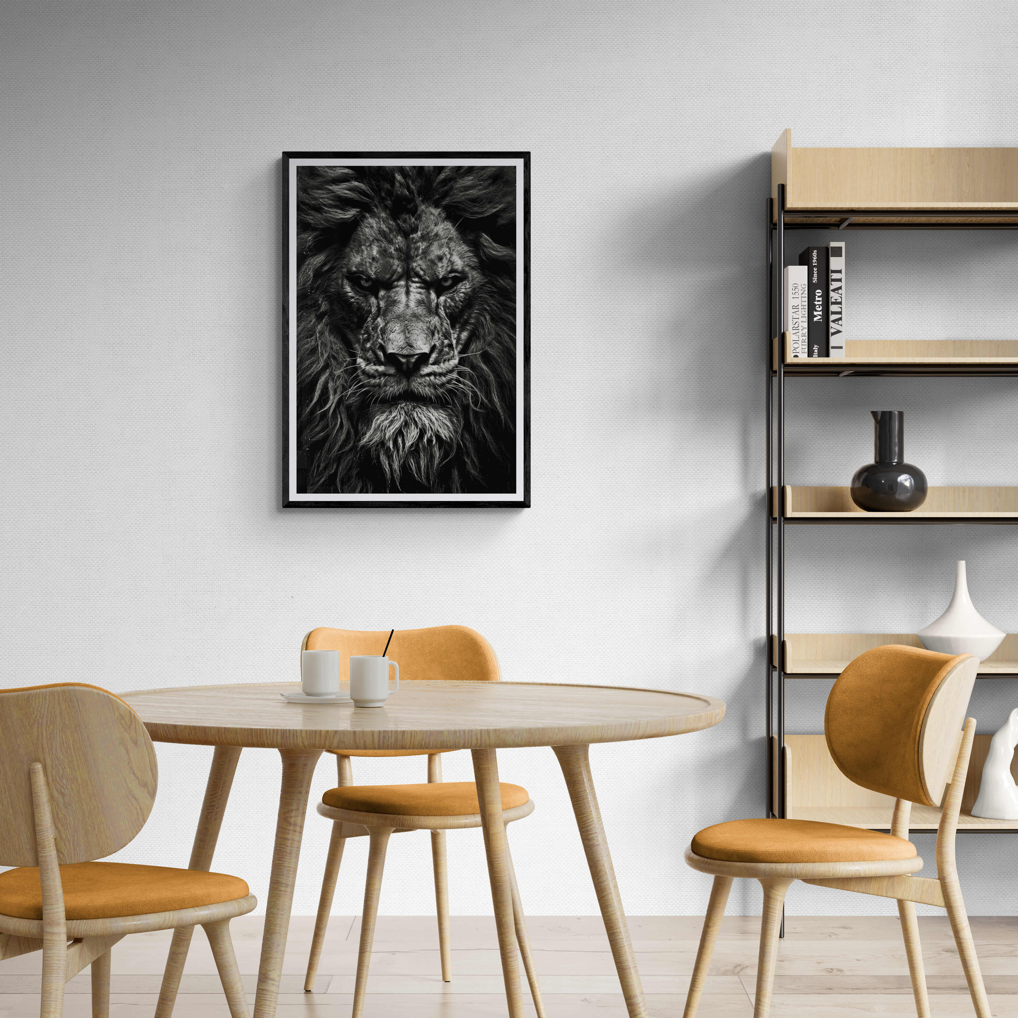 Löwe Poster Schwarz Weiß