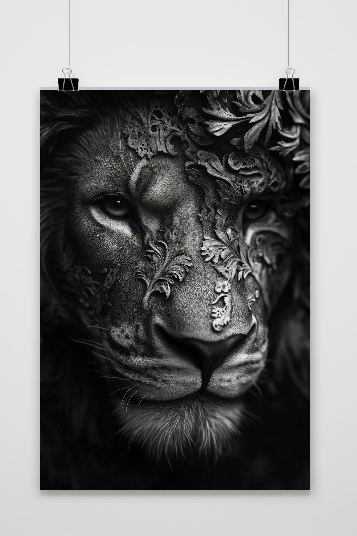 B&W Lion poster van 25 Artstreet