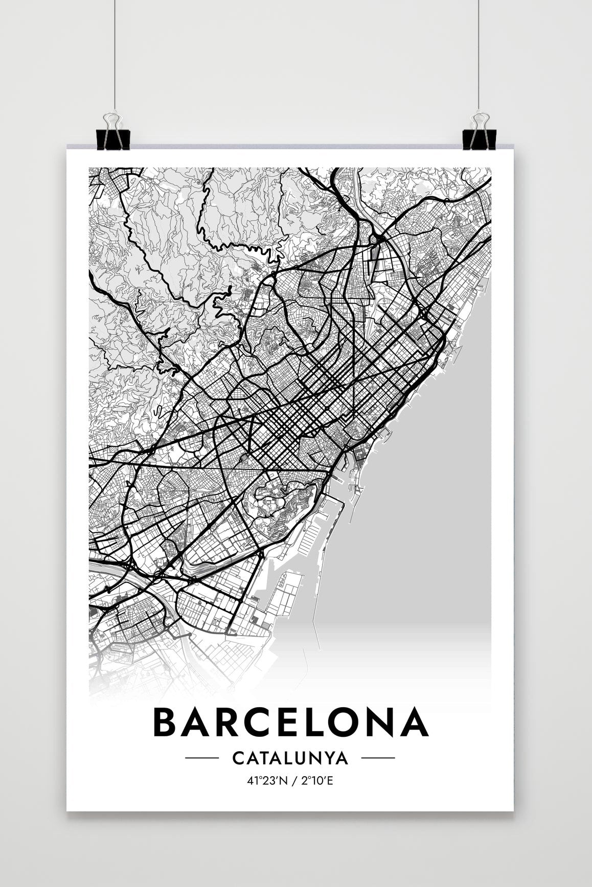 Barcelona Catalunya White poster van 25 Artstreet