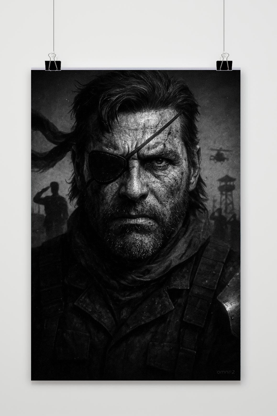 Big Boss Metal Gear Solid B&W poster van 25 Artstreet