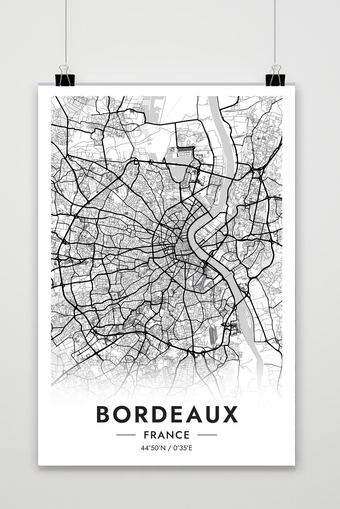 Bordeaux Map France White poster van 25 Artstreet
