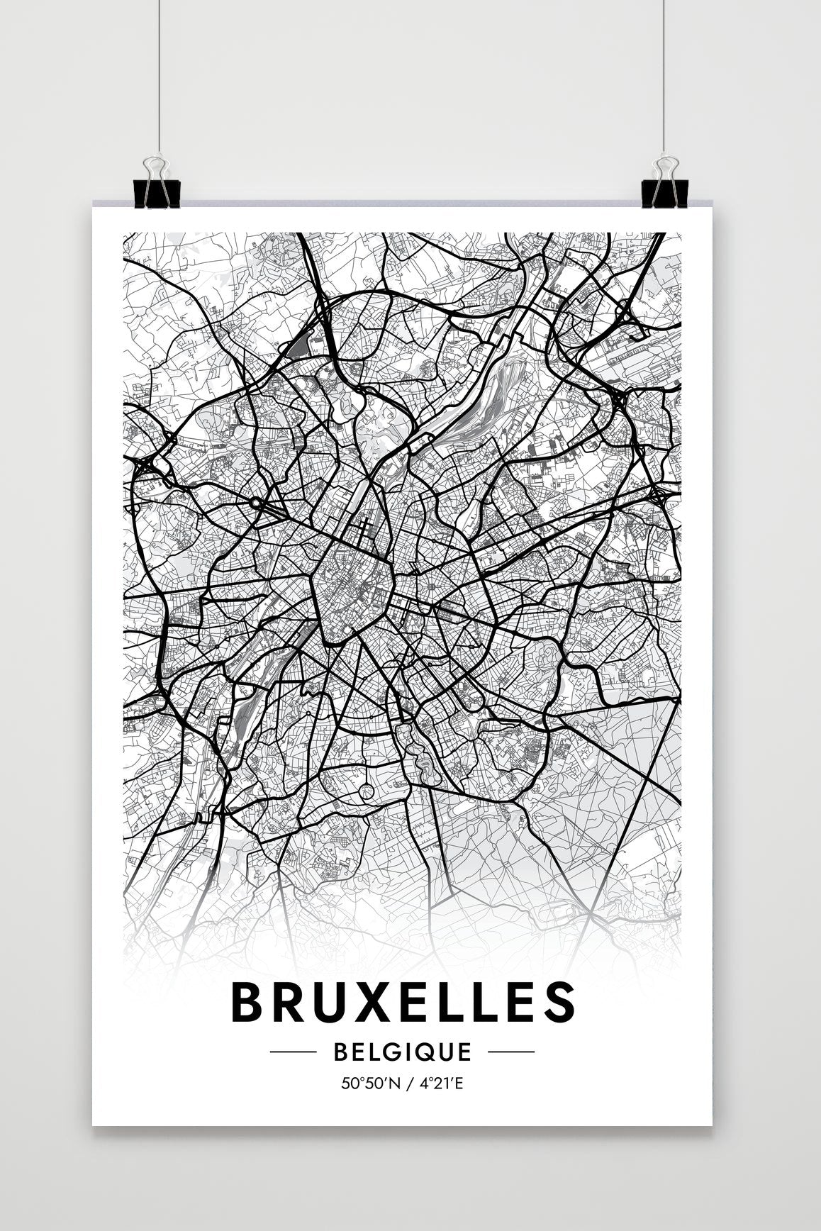 Brussel Wit poster van 25 Artstreet