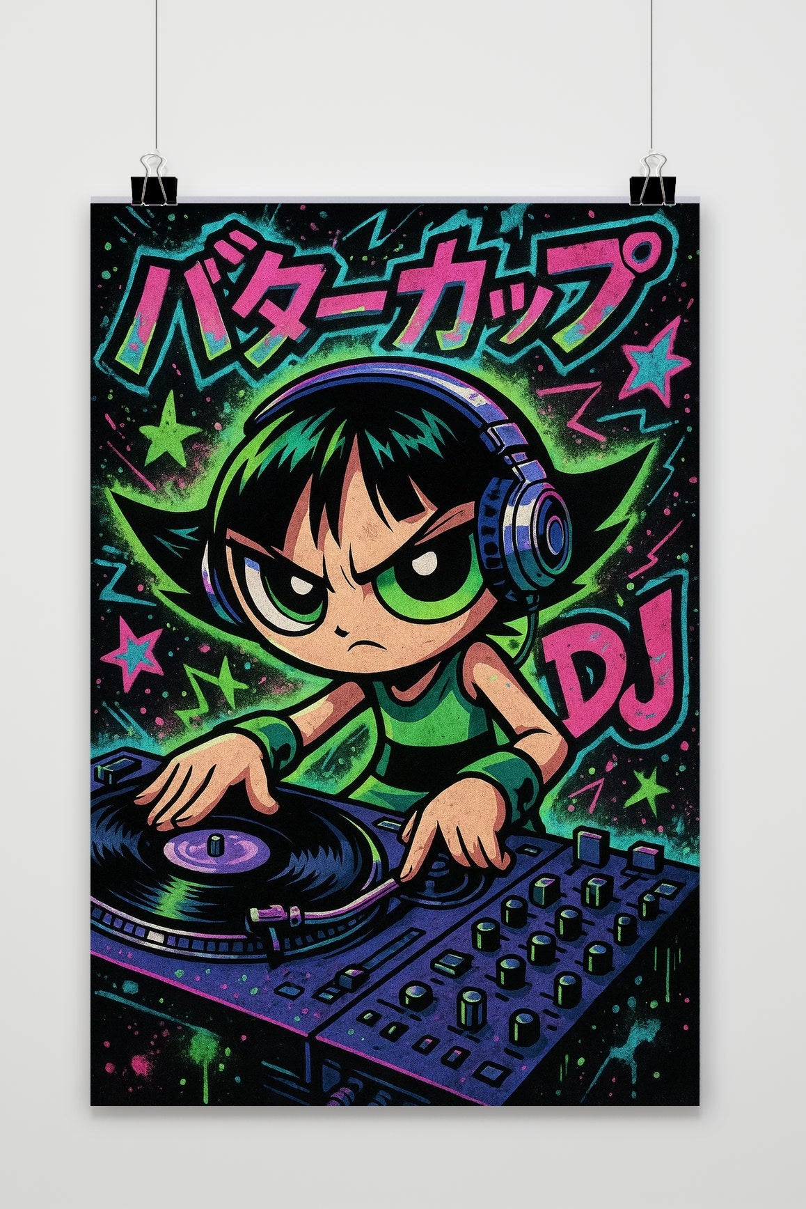 Buttercup Powerpuff Girls DJ poster van 25 Artstreet