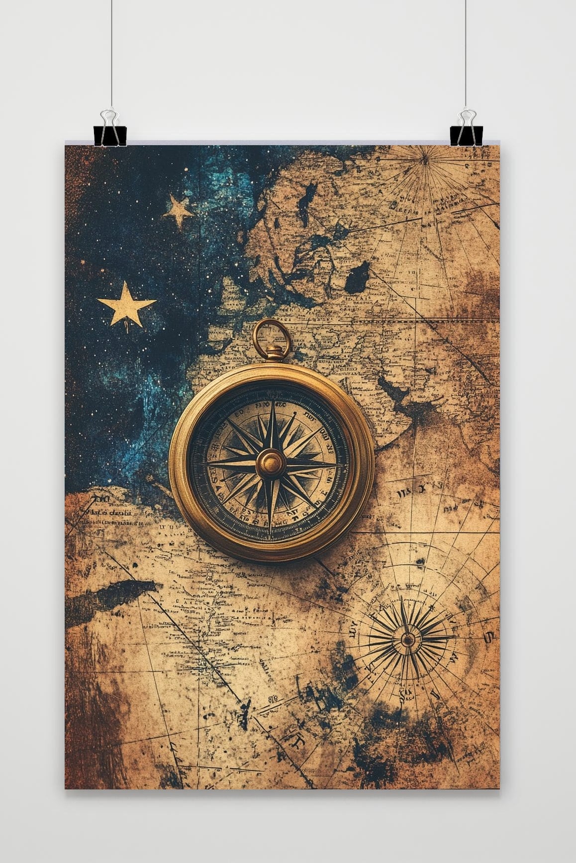 Compass Map Vintage poster van 25 Artstreet