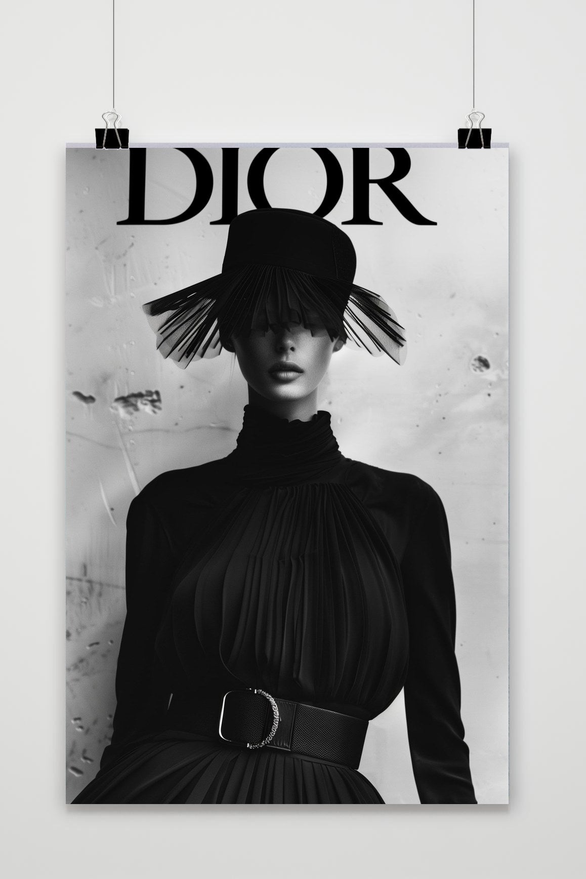 Dior Model B&W Text poster van 25 Artstreet