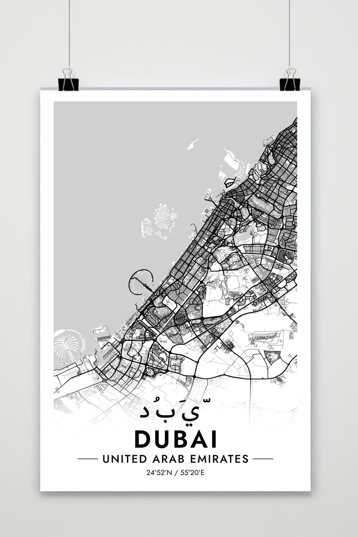 Dubai UAE White poster van 25 Artstreet