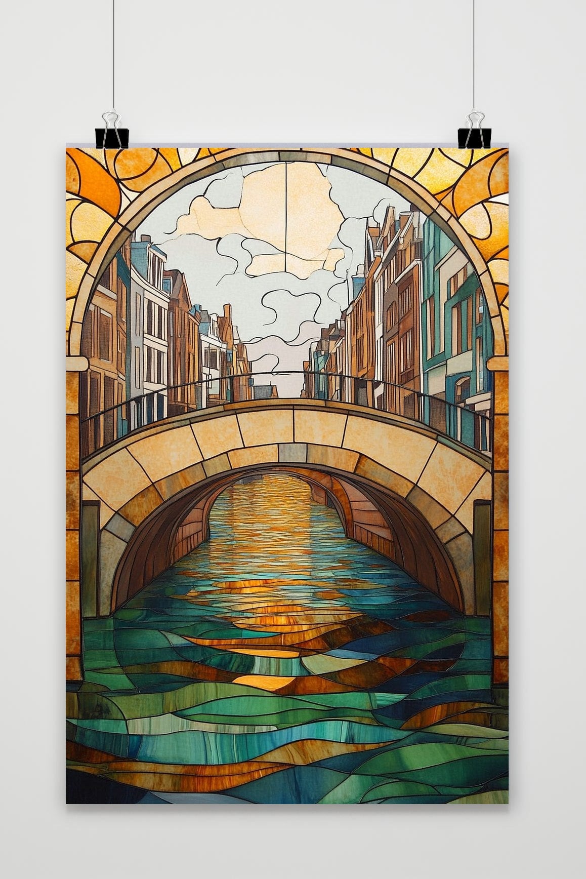 Dutch Canal Mosaic Amsterdam poster van 25 Artstreet
