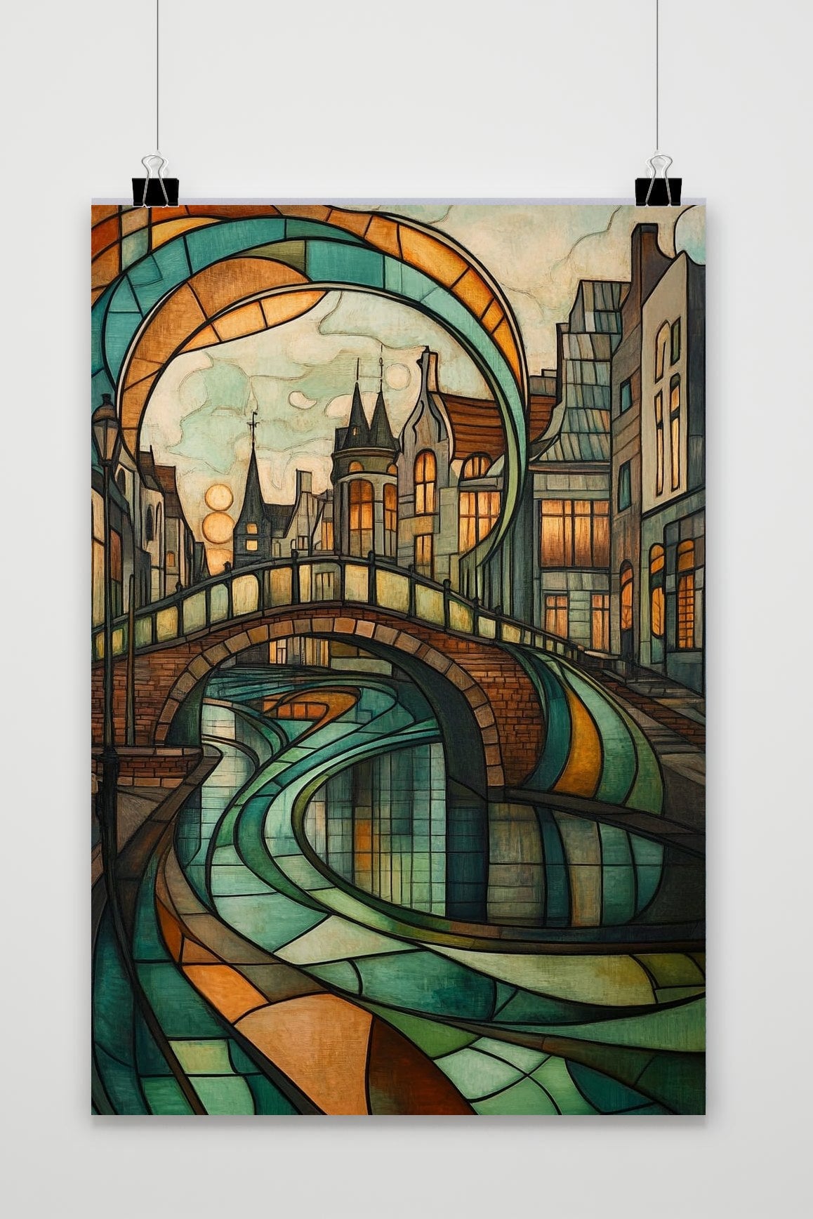 Dutch Canal Mosaic Amsterdam poster van 25 Artstreet