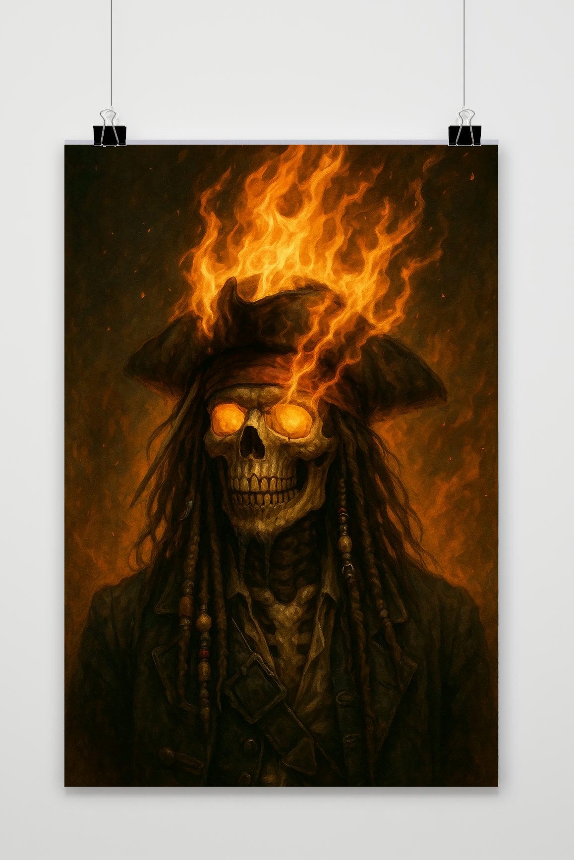 Fire Skull Pirate poster van 25 Artstreet