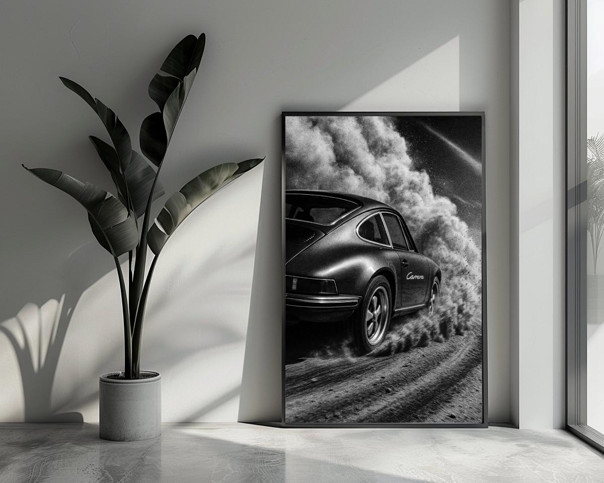 Carrera Car B&W poster van 25 Artstreet