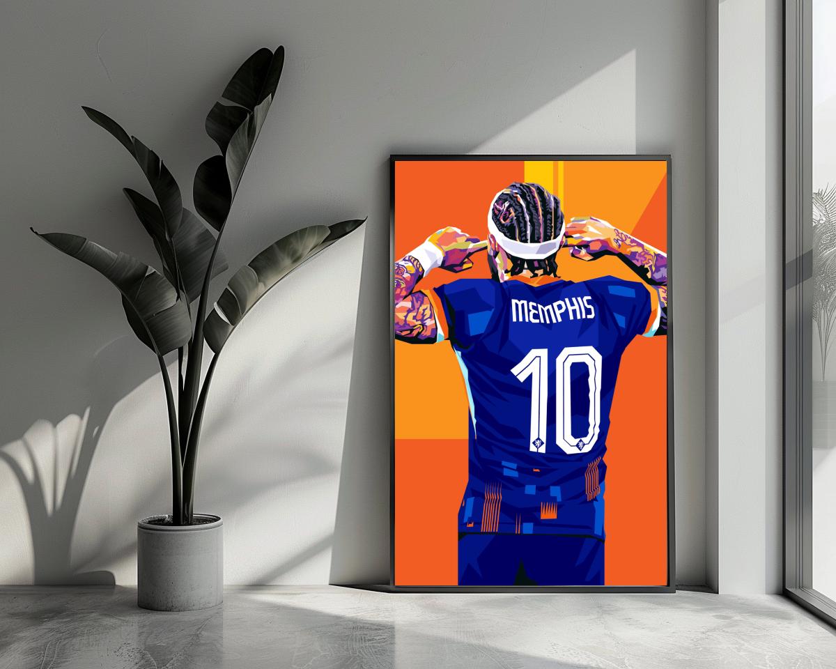 Memphis Depay Oranje poster van 25 Artstreet