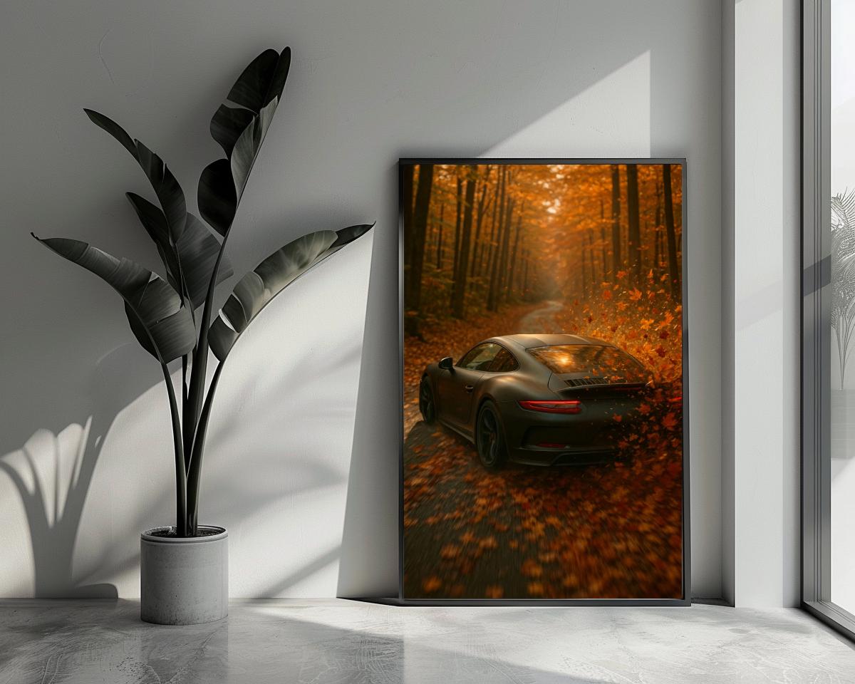 Sports Car Autumn poster van 25 Artstreet