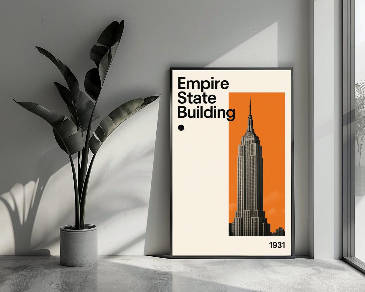 Empire State Building 1931 Text poster van 25 Artstreet
