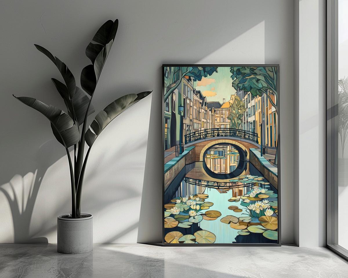 Dutch Canal Water Lilies Amsterdam poster van 25 Artstreet