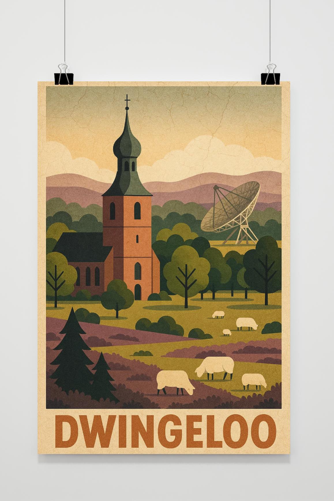 Dwingeloo Text Vintage poster van 25 Artstreet