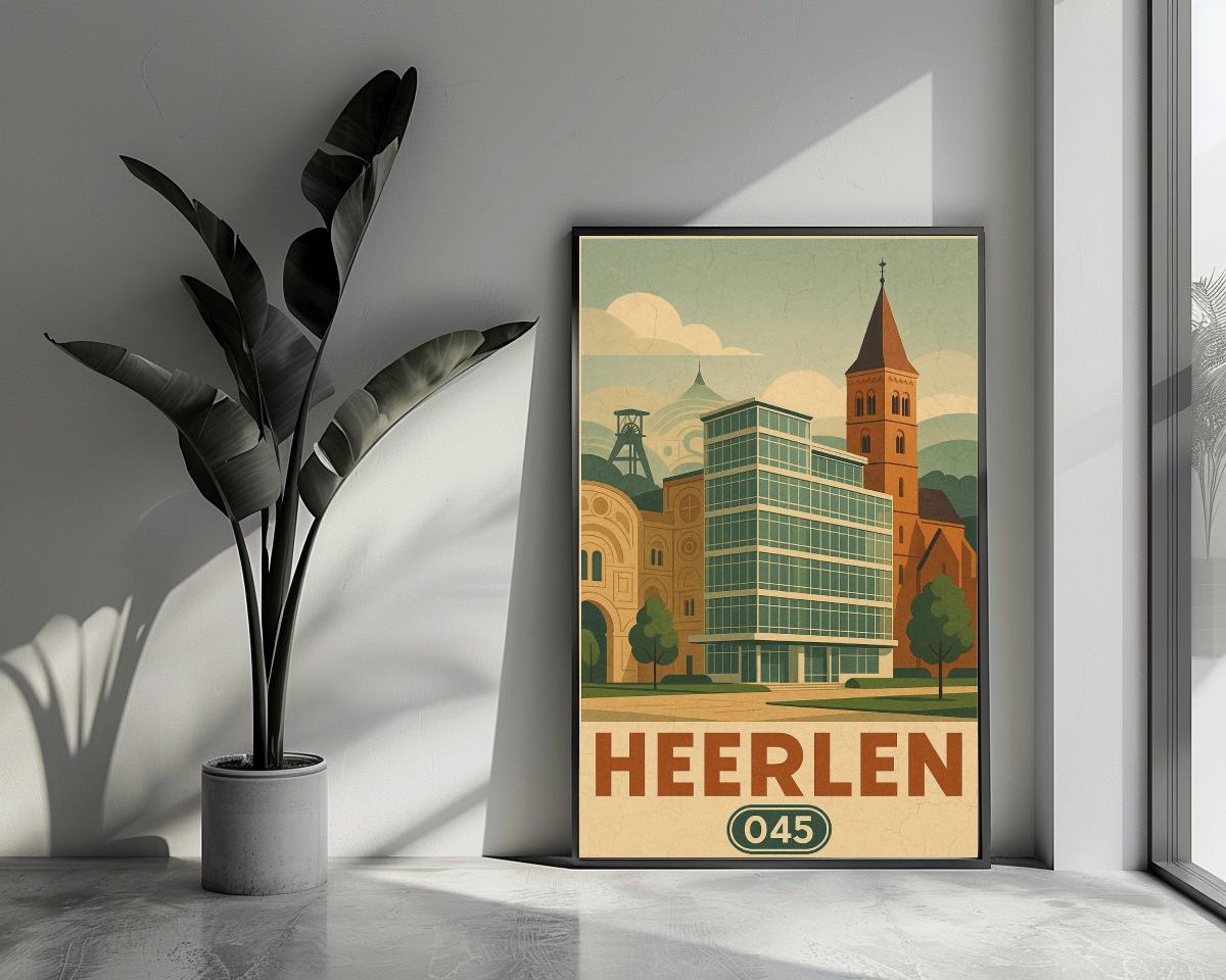 Heerlen Netherlands Vintage Text poster van 25 Artstreet