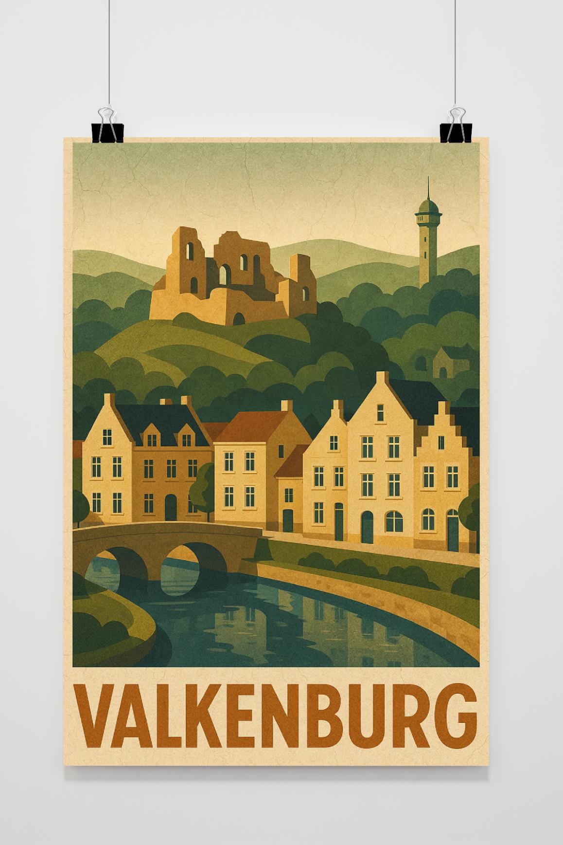 Valkenburg Text Vintage poster van 25 Artstreet
