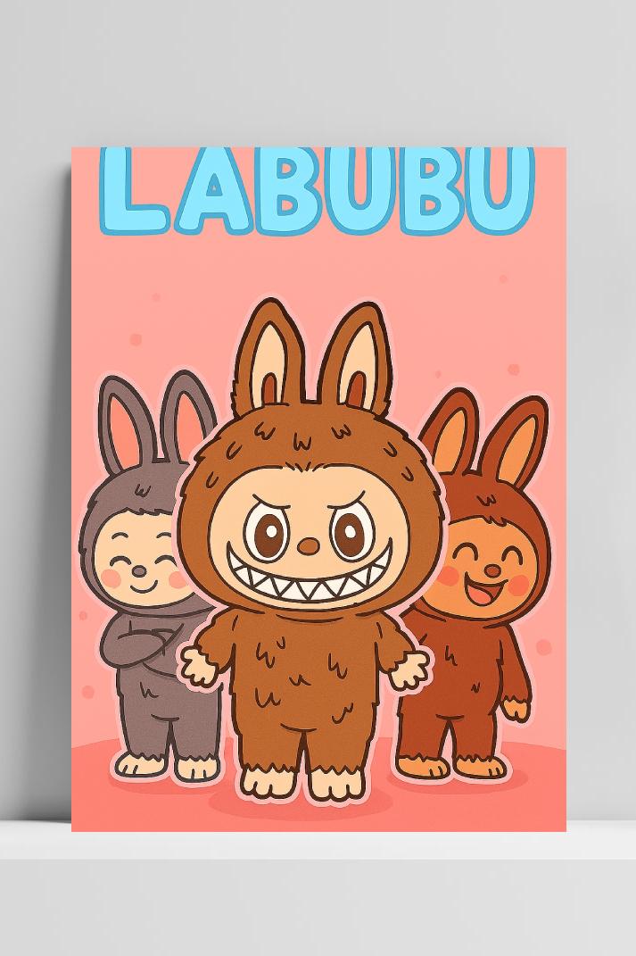 Labubu Cartoon Text Potrait poster van 25 Artstreet