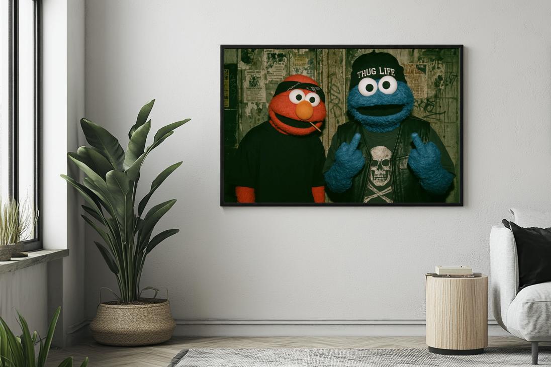 Elmo Cookie Monster poster van 25 Artstreet