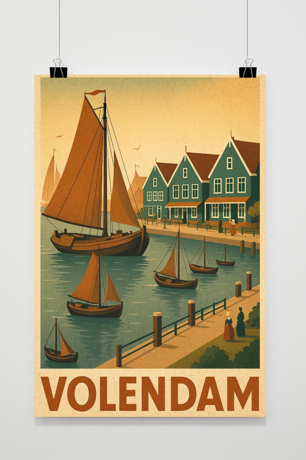 Volendam Text Vintage poster van 25 Artstreet