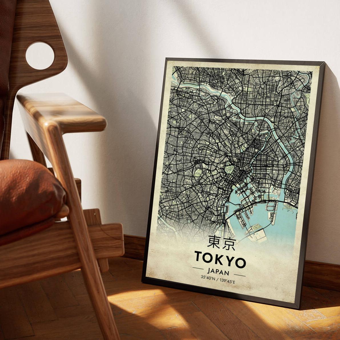 Tokyo Japan Vintage poster sfeerbeeld 1