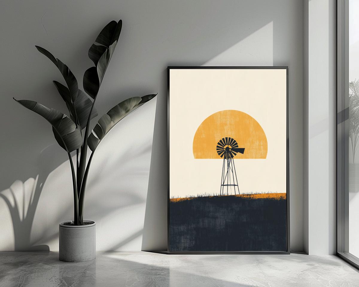 Windmill Minimalistic poster van 25 Artstreet