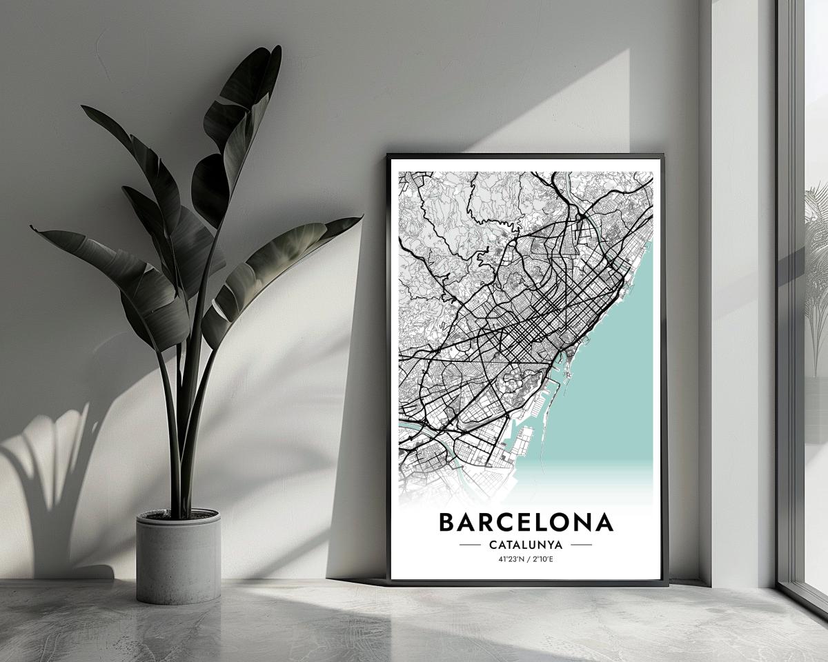 Barcelona Catalunya Blue poster van 25 Artstreet